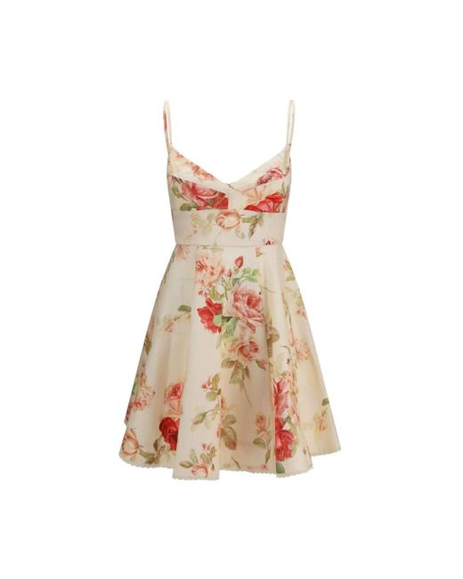Zimmermann Roselight Linnen Mini Jurk in het Brown