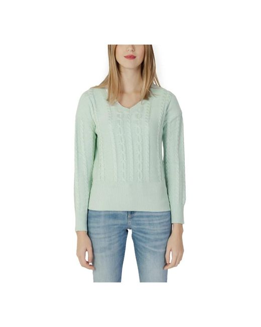 Guess Green V-Neck Knitwear