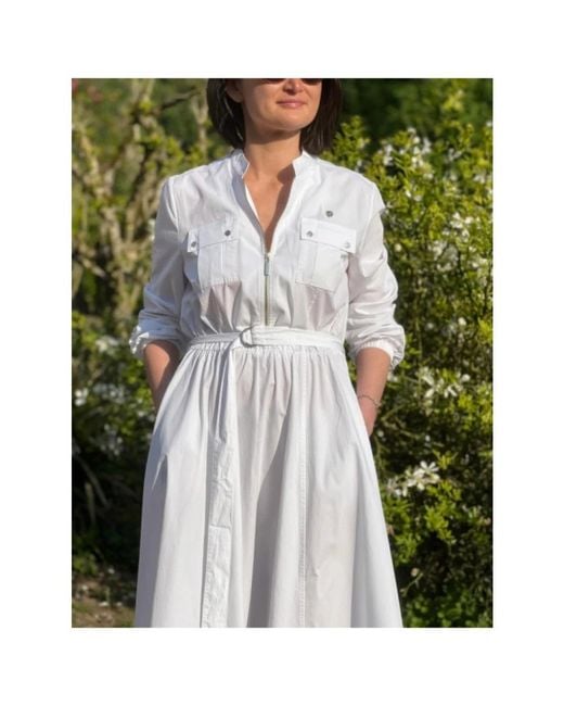 Aeronautica Militare White Midi Dresses
