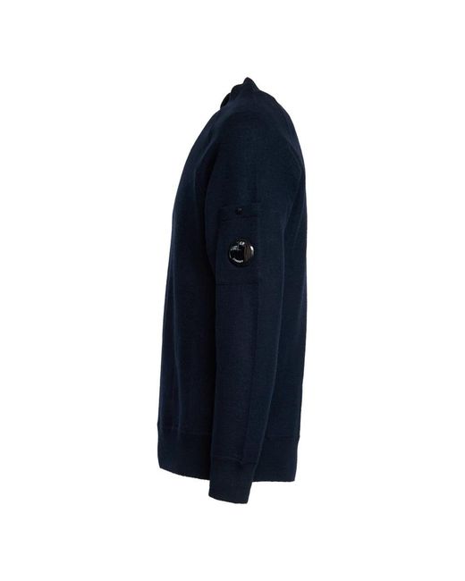 C P Company Blue Round-Neck Knitwear for men