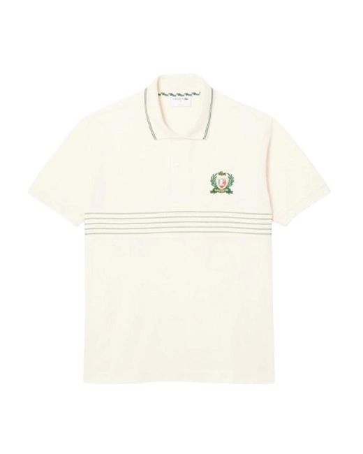 Lacoste Tops ,Wit ,Katoen Klassieke Geborduurde Crest Polo Off in het White voor heren