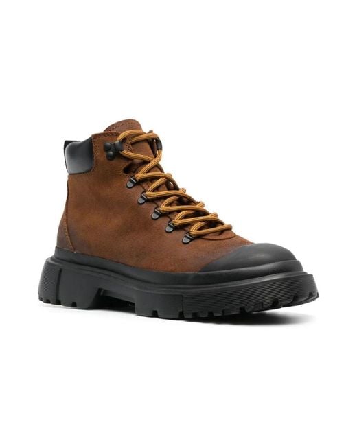 Hogan Brown Lace-Up Boots for men