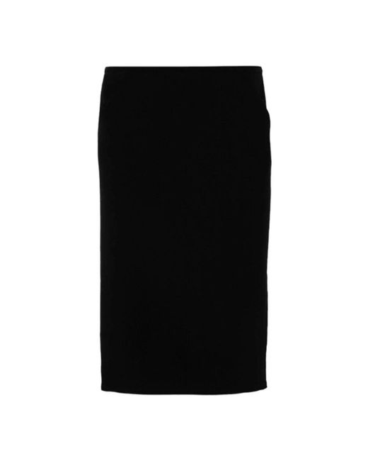 N°21 Black Schwarzer wollmischung midi-rock