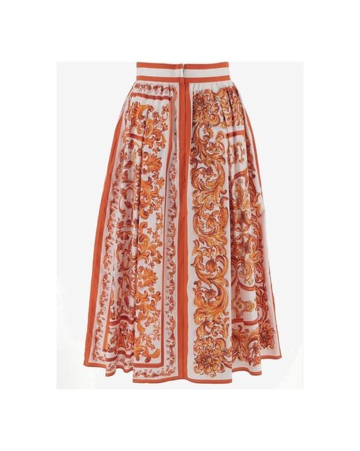 Dolce & Gabbana Orange Midi Skirts