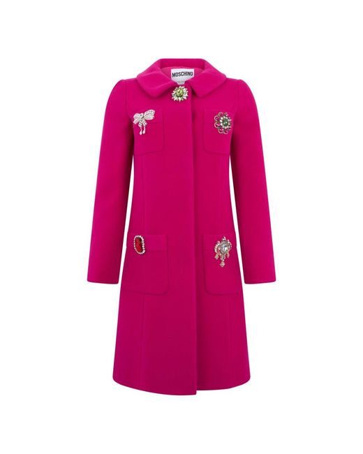 Moschino Pink Single-Breasted Coats