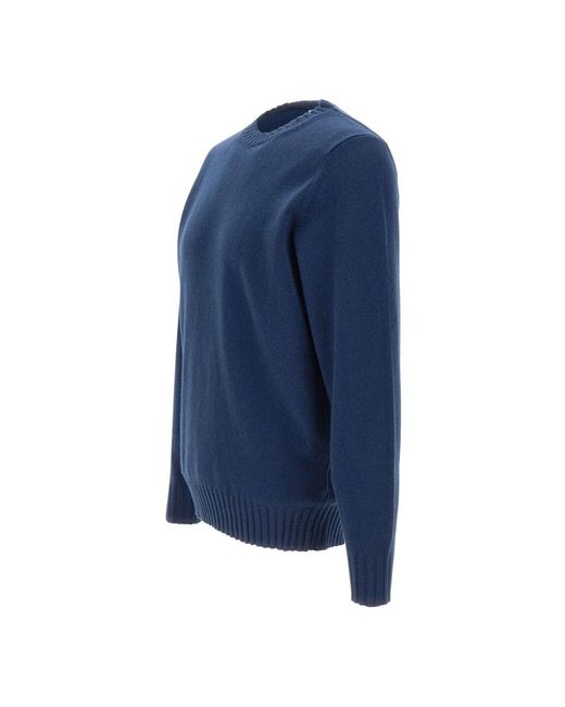 FILIPPO DE LAURENTIIS Blue Round-Neck Knitwear for men