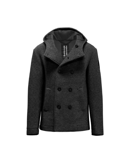 Bomboogie Wollmantel mit kapuze in Black für Herren