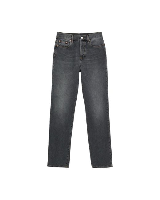Gucci Donkere Denim Regular Fit Broek in het Gray