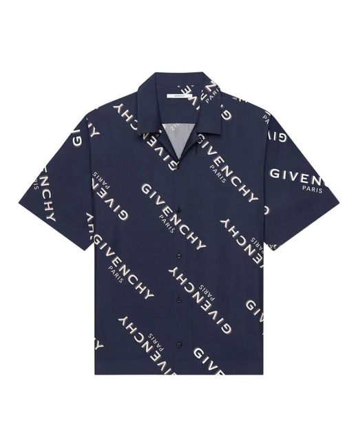 Givenchy Blue Short Sleeve Shirts for men