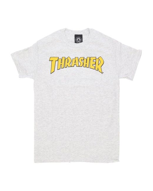 Thrasher Logo Print Tee Ash in White für Herren