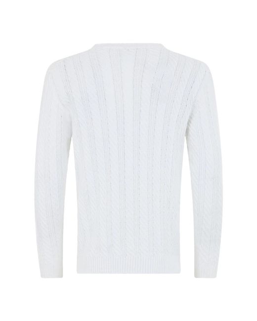 Fedeli White Round-Neck Knitwear for men