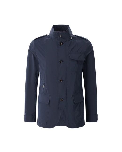 Moorer Jassen ,Blauw ,Leer Light Jacket in het Blue voor heren