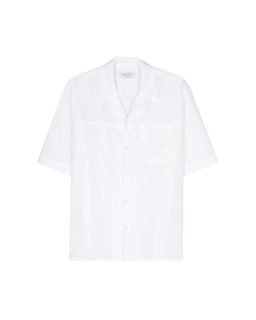 MARINE SERRE Weiße blumenbestickte camp-kragenhemd in White für Herren