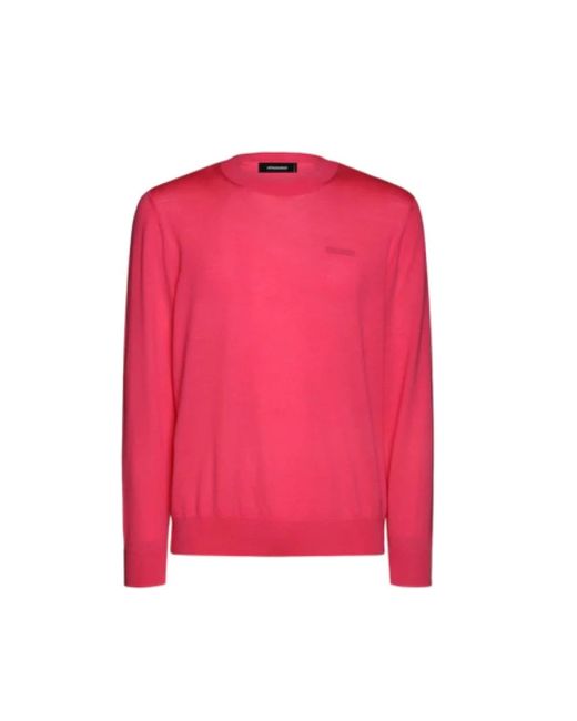 DSquared² Rundhals-Strickware in Pink für Herren
