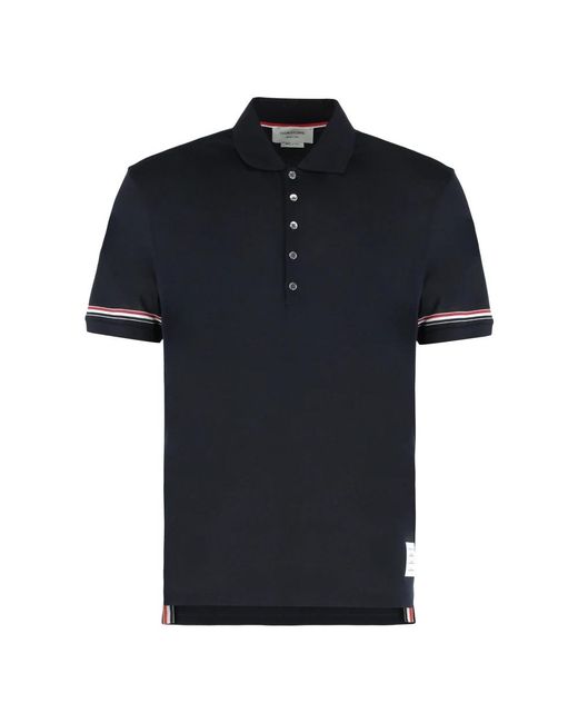 Thom Browne Tops ,Blauw ,Katoen Cotton Pique Polo in het Black voor heren