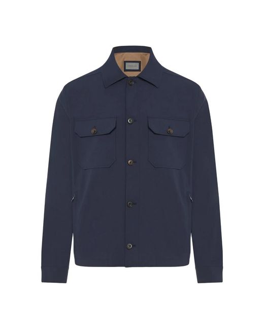 Corneliani Jassen ,Blauw ,Wol Techwool Jacket in het Blue voor heren