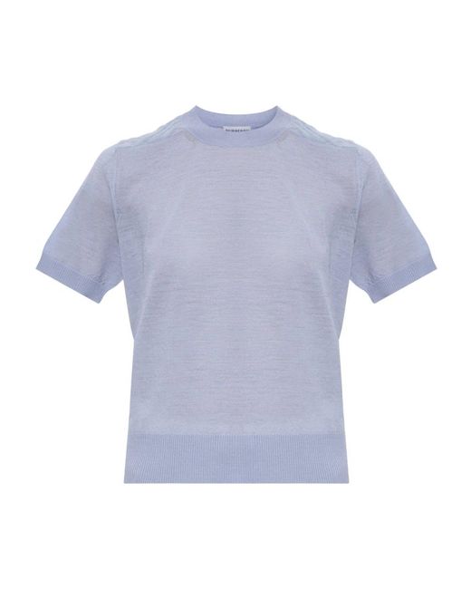 Burberry Winnie Wool Top in het Blue