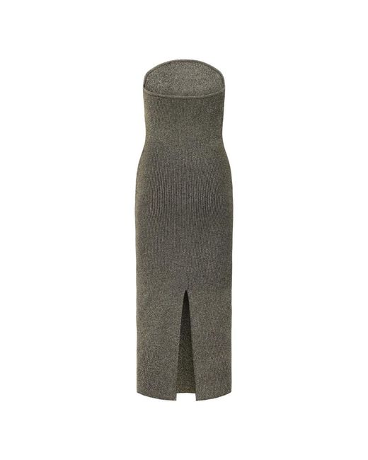 Khaite Kleedjes ,Grijs ,Aansluitende Jurk Met Lurex Details in het Gray