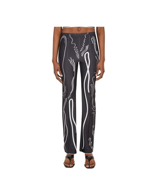 DI PETSA Black Straight Trousers