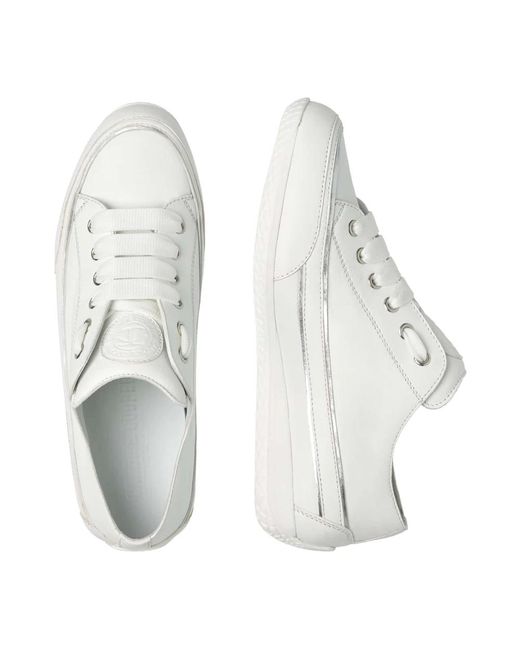 Candice Cooper White Silber piping leder sneakers janis