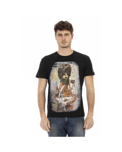 Casual t-shirt a manica corta con scollo rotondo di Trussardi in Black da Uomo