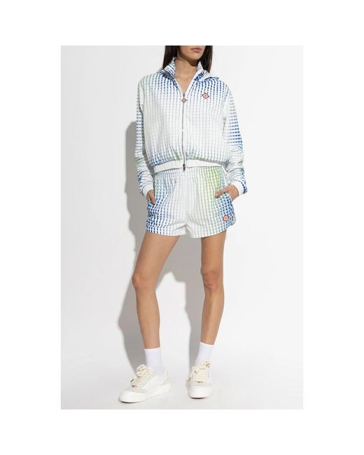Casablanca Jassen ,Wit ,Polyester Dots Windbreaker Jacket in het Blue