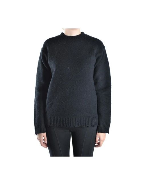 Alexander Wang Blue Schwarzer Strick Langarm Rundhals