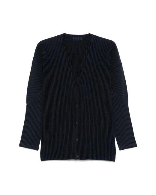 Issey Miyake Klassische Strickjacke in Blue für Herren