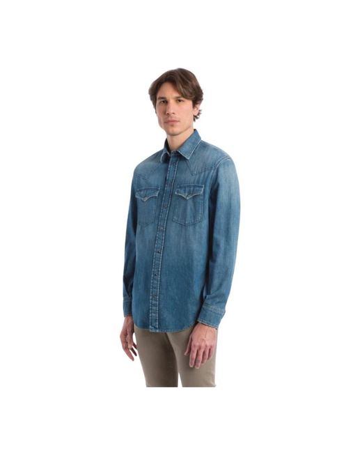 Dondup Blue Denim Shirts for men