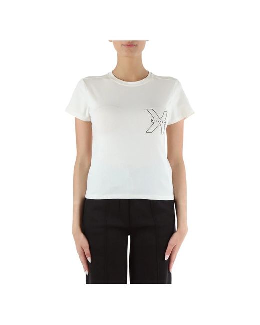T-shirt in cotone stretch con stampa logo di RICHMOND in White