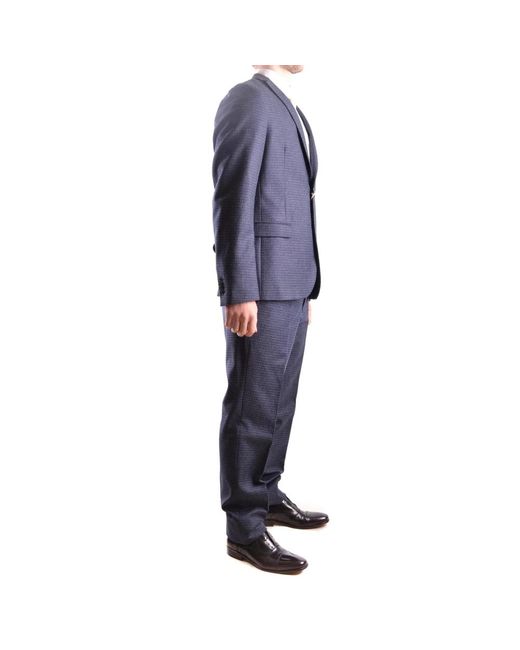 Manuel Ritz Blue Single Breasted Suits for men