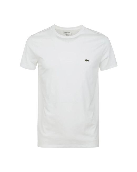 Lacoste Klassische weiße t-shirt kollektion in White für Herren