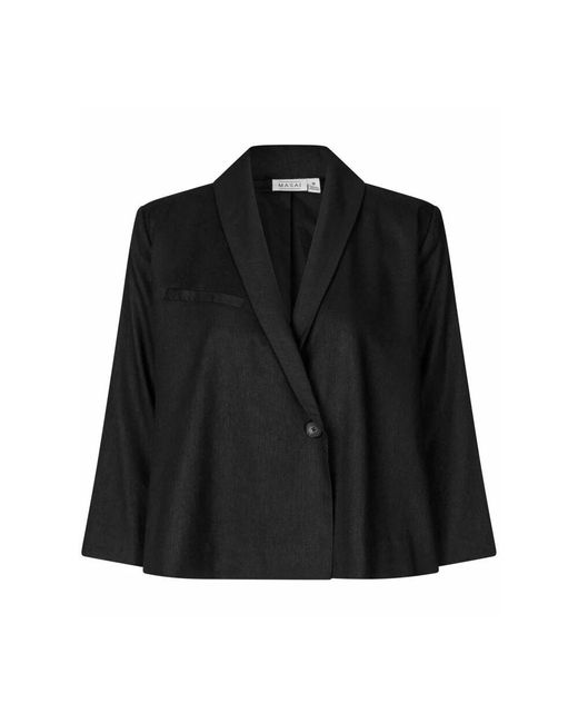 Masai Black Elegante Schwarze Jacke Mit Revers