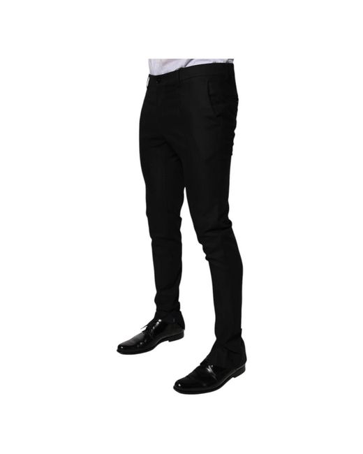Dolce & Gabbana Black Slim-Fit Trousers for men