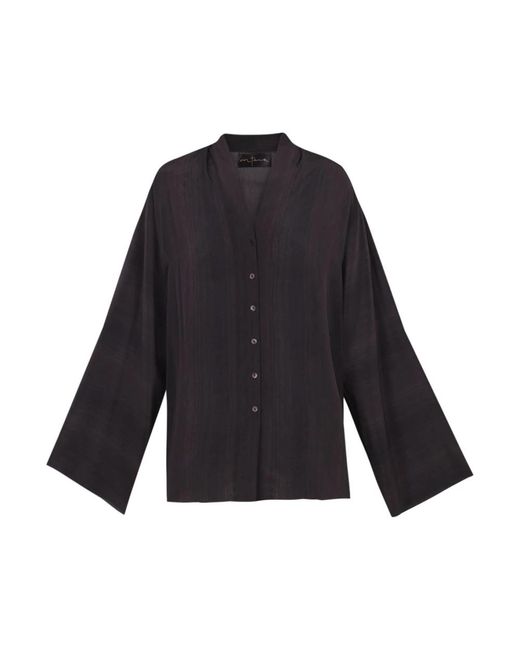 Cortana Overhemden ,Zwart ,Zijden Blouse in het Blue