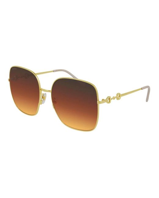 Gucci Multicolor Horsebit Metal Square Sunglasses