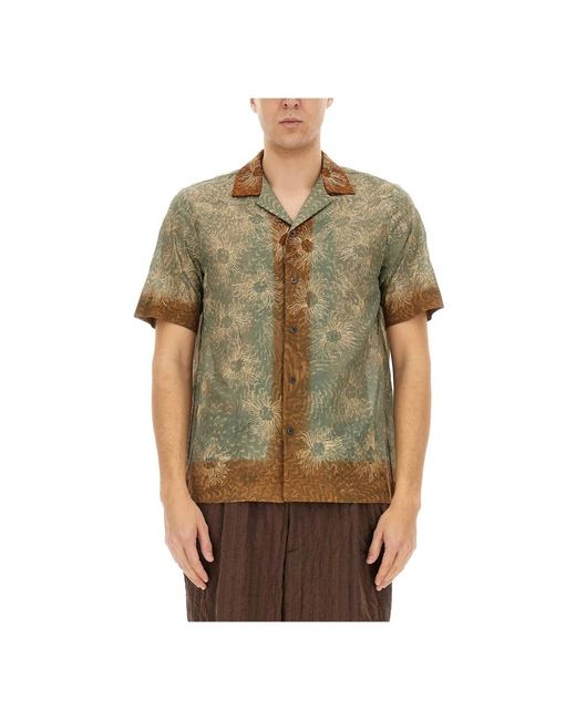Dries Van Noten Green Short Sleeve Shirts for men