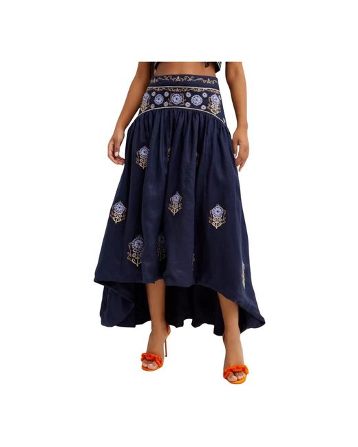 Agua Bendita Blue Maxi Skirts