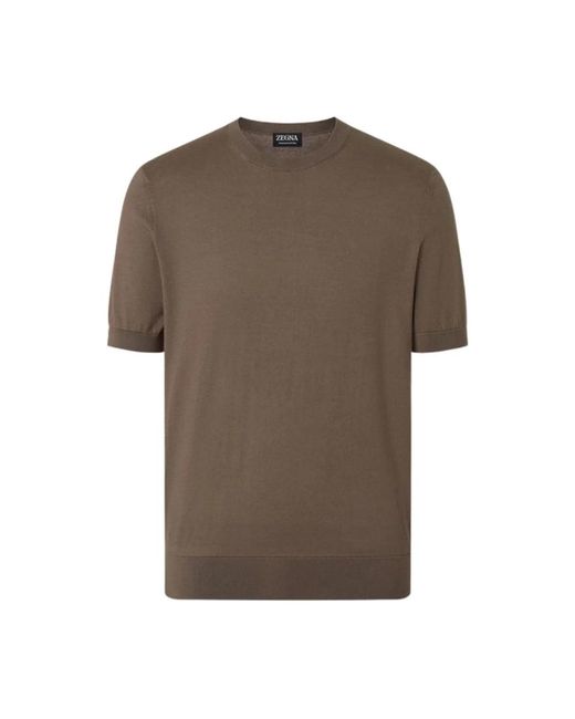 Zegna Brown Round-Neck Knitwear for men