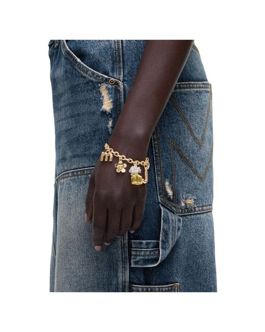 Marc Jacobs Accessoires ,Geel ,Daisy Charm Armband in het Metallic