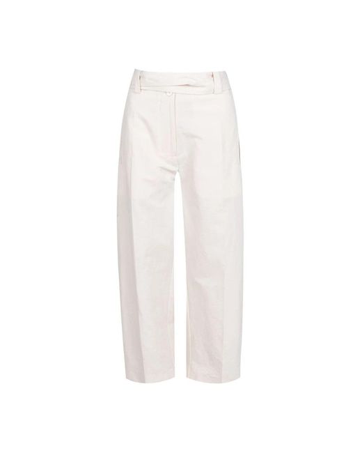 Moncler White Straight Trousers
