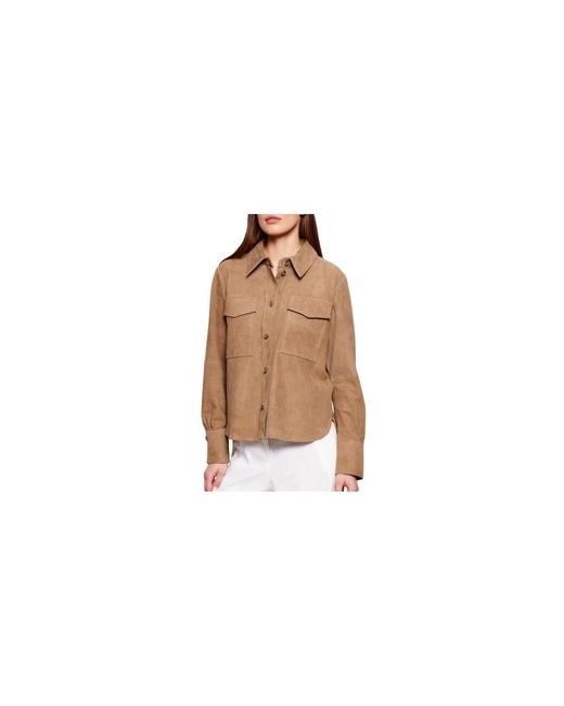 Marella Overhemden ,Leer Mllapogeo Suede Shacket in het Natural