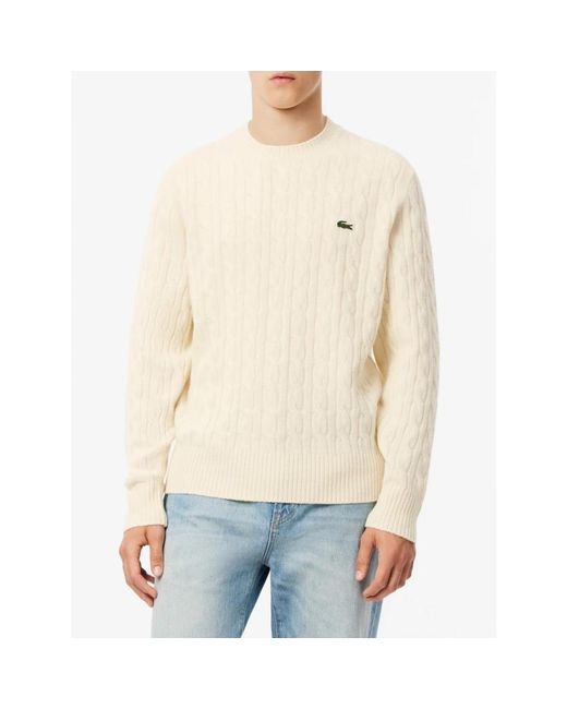 Round-Neck Knitwear di Lacoste in Natural da Uomo