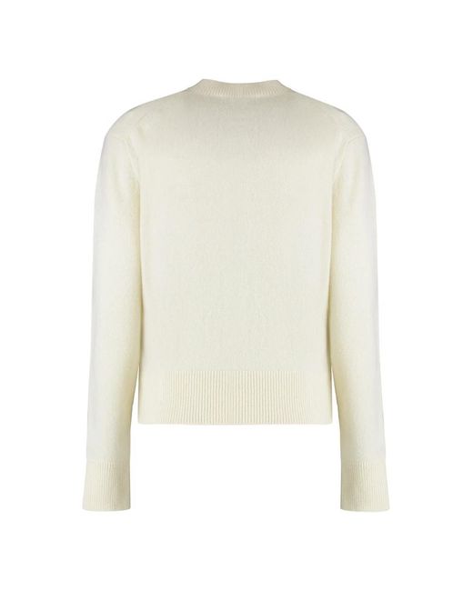 Maison Kitsuné Truien & Vesten ,Wol Extra Fine Merino Wool Cardigan in het White