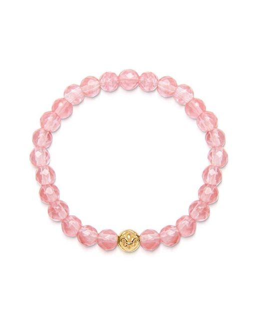 Nialaya Pink `s wristband with cherry quartz and gold