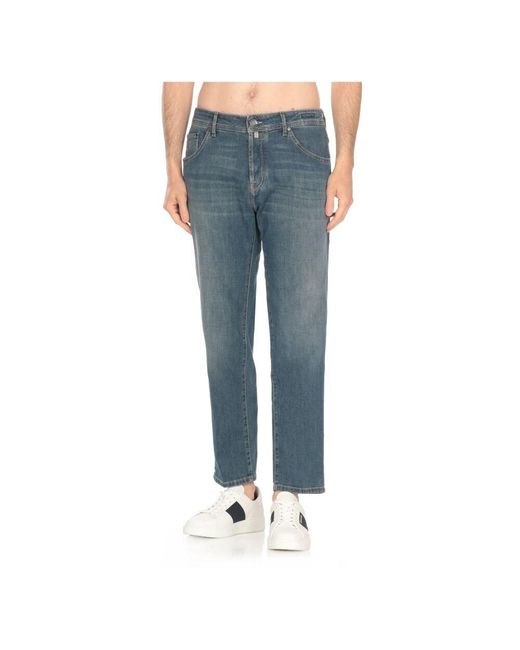 Jacob Cohen Blaue Baumwollhose Mit Gürtelschlaufen in Blue für Herren