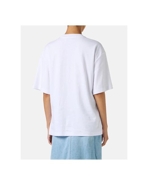Iceberg Blue Weißes baumwoll-jersey-t-shirt mit bärenmotiv