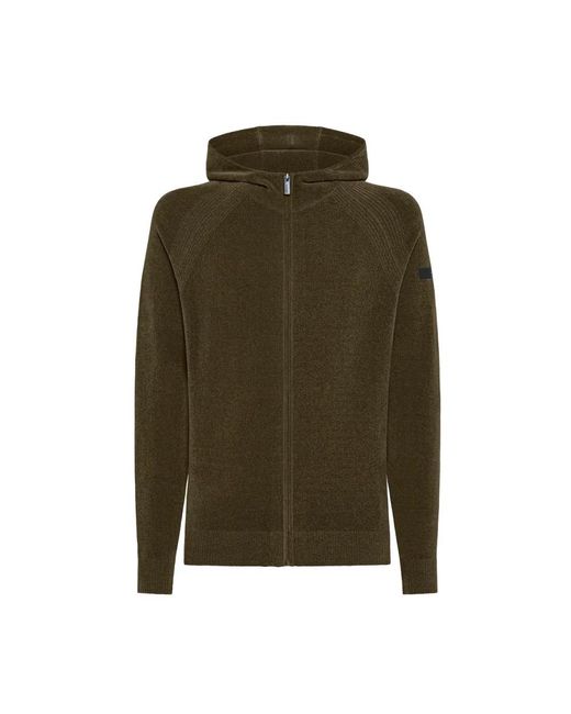 Rrd Hoodies & Sweatvesten ,Groen ,Velvet Hood Zip Knit in het Green voor heren