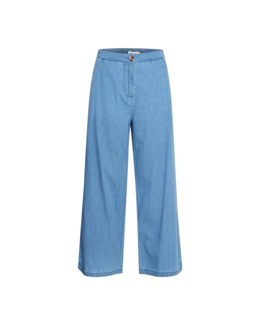 Ichi Blue Wide Jeans