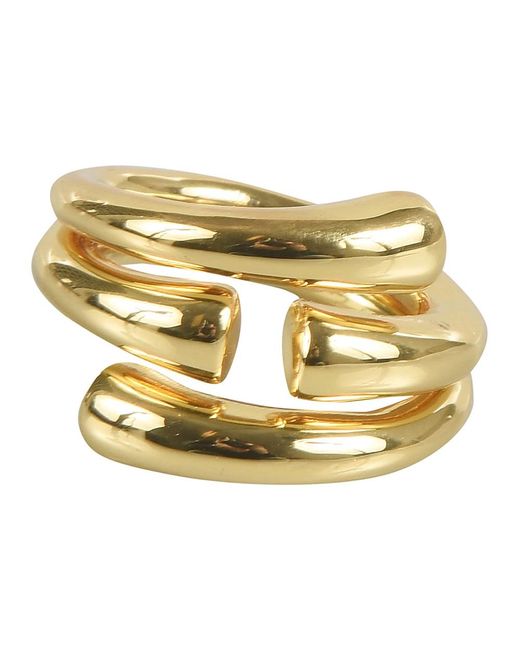 Anello tubo dorato lucido accessori di FEDERICA TOSI in Metallic